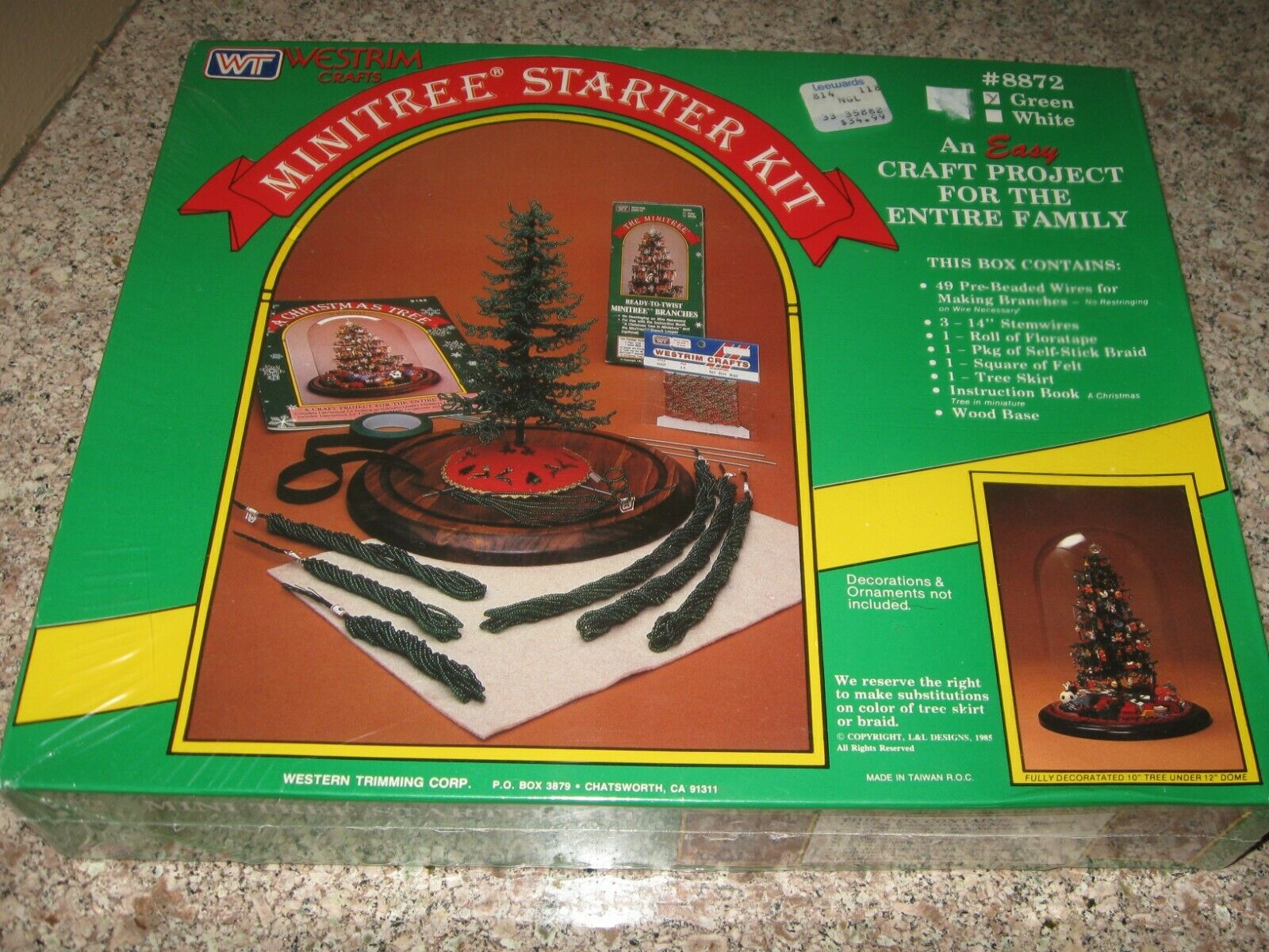 Vintage Westrim Mini Green Christmas Tree Starter Kit- Pre Beaded New Sealed