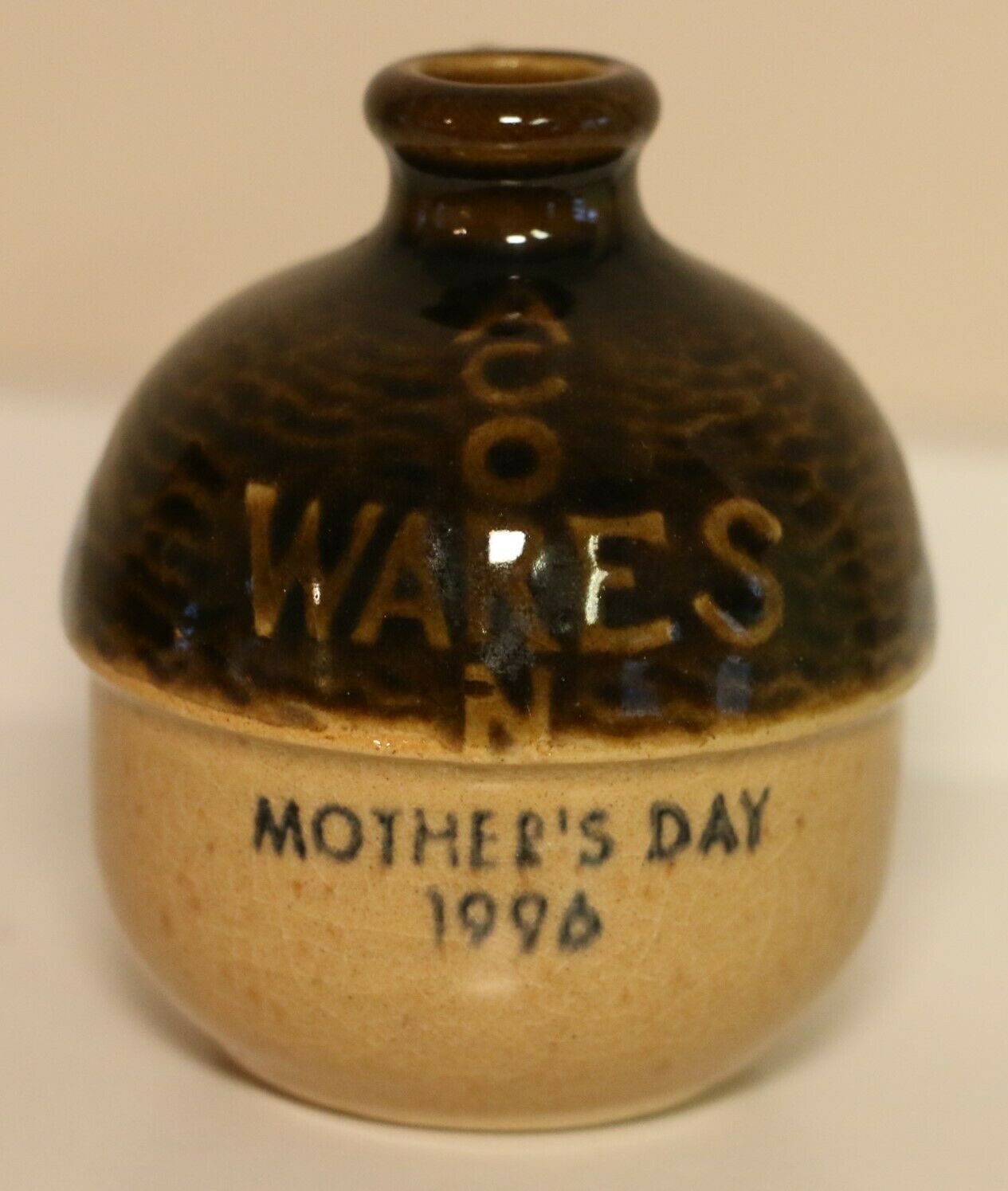 Uhl Pottery - 1996 Mother's Day - Acorn Wares Miniature Jug - Collector's Club