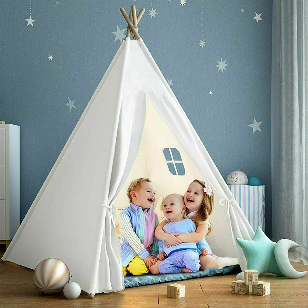 1.8m Children Teepee Tent Kids Indoor Outdoor Tipi Child Tent Play House Wigwam