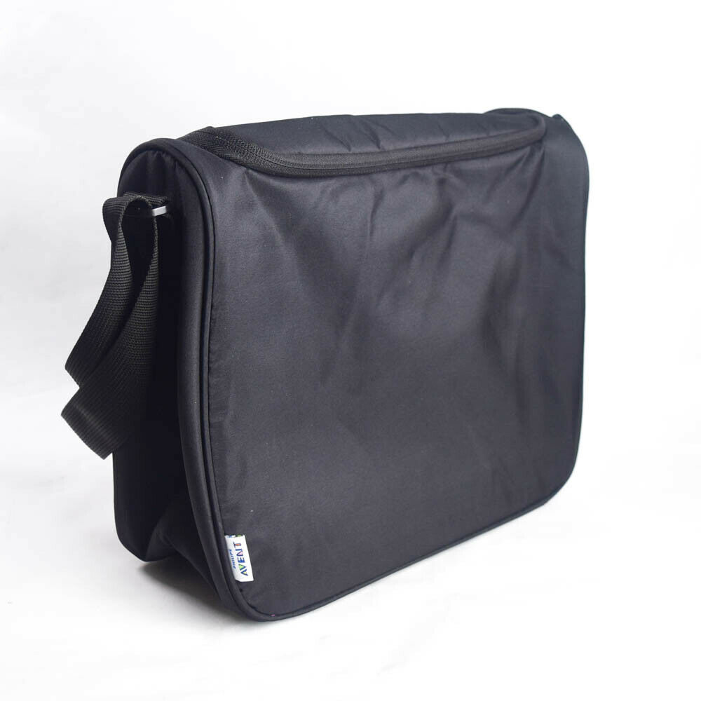 Philips Avent Baby Bottle Carrier Bag Insulated Black Crossbody Zip Top