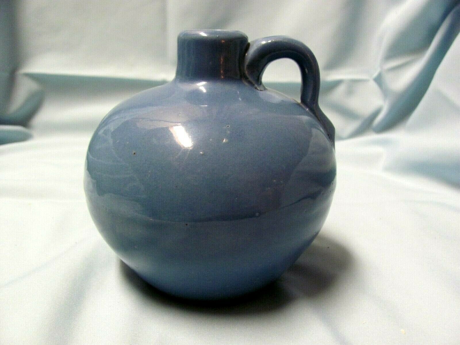 Uhl Pottery #510 Stoneware Round Handled Blue Jug