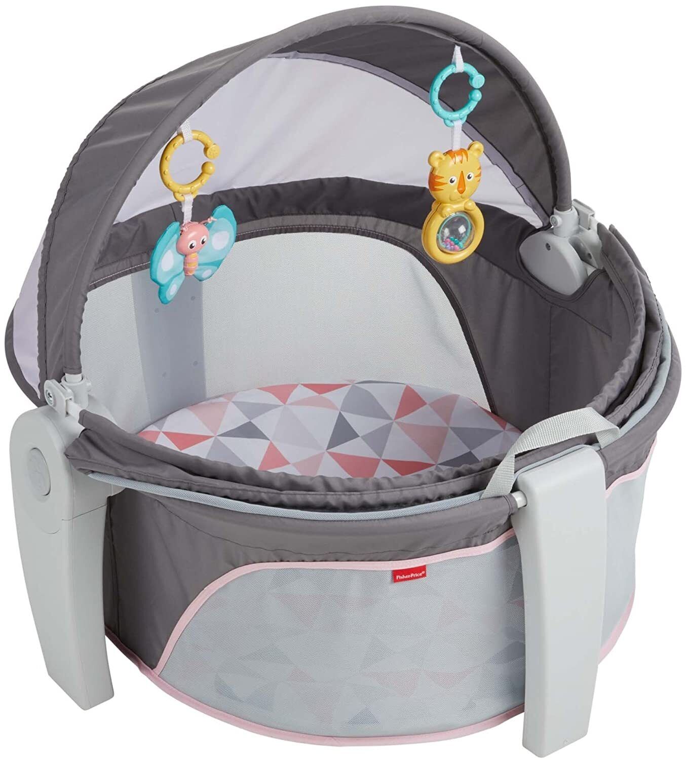 Fisher-price On-the-go Baby Dome, Rosy Windmill, Grey/pink