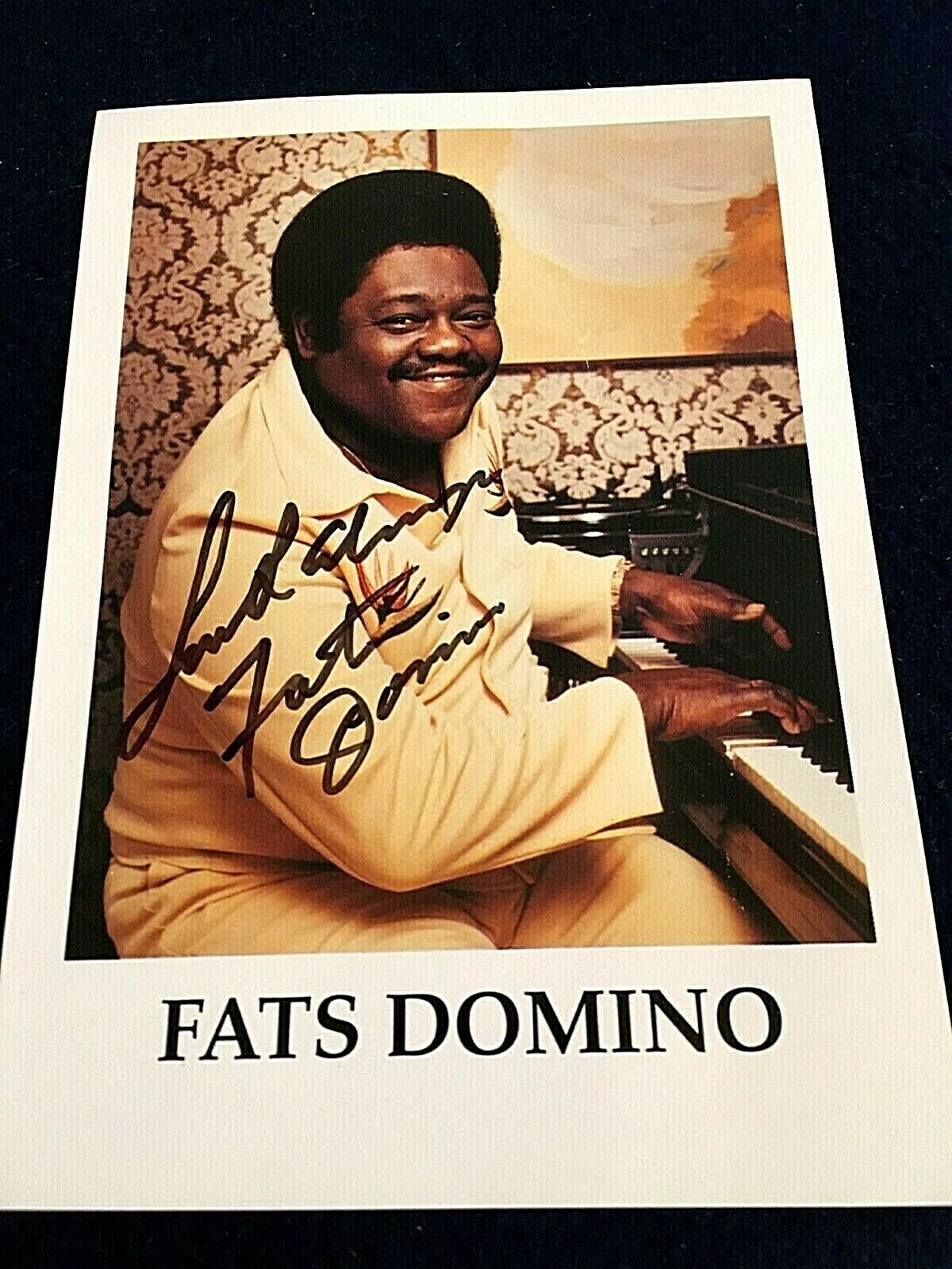 Fats Domino Signed 7 X 5 Promo Photograph & Autograph