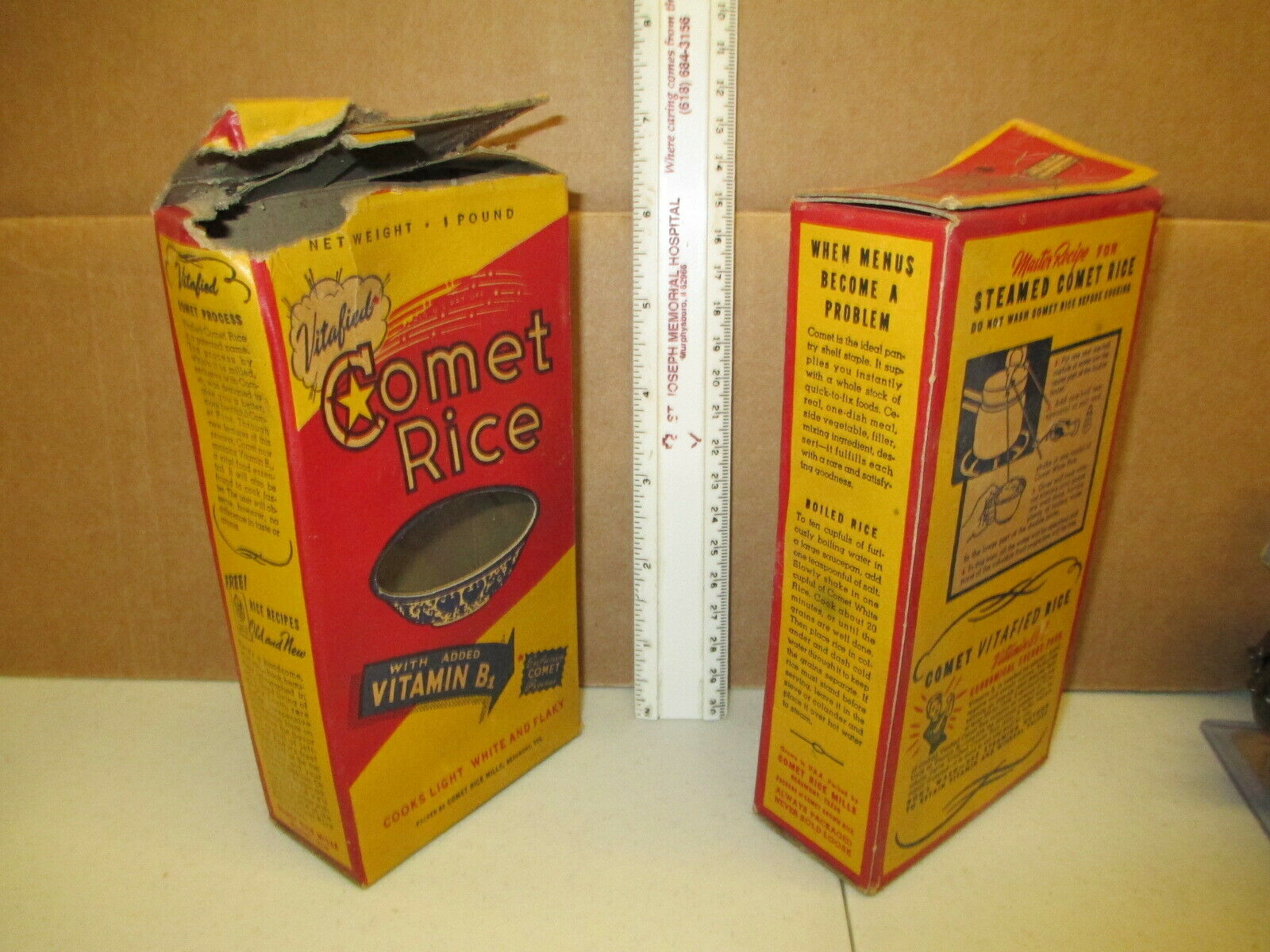 Vitafied B1 Vitamin Comet Rice 1930s Good Housekeeping Vintage Food Box (1 Box)