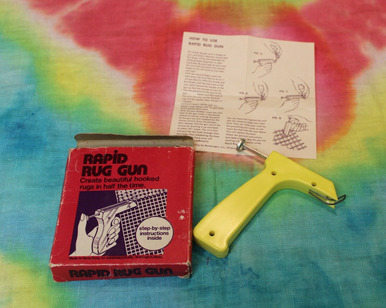 Vintage Rapid Rug Gun™: Create Beautiful Hooked Rugs; Orig. Box W/instructions