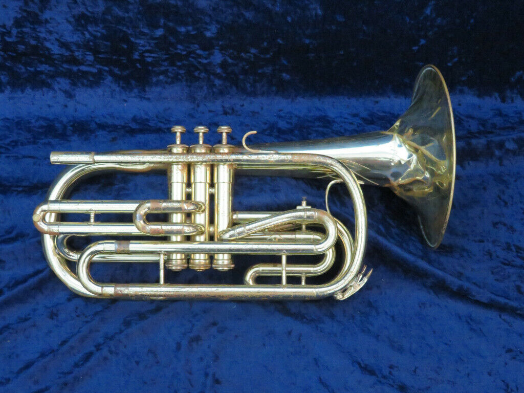 King 1130 Flugabone/marching Trombone Ser#878654 Plays But Needs Adjustment