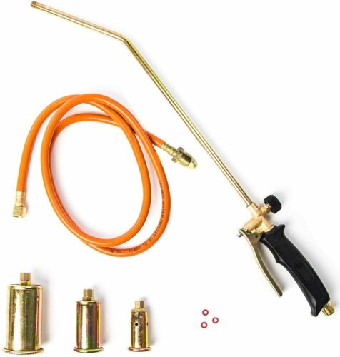 Portable Propane Weed Torch Burner Fire Starter Ice Melter +3 Nozzles 60" Hose