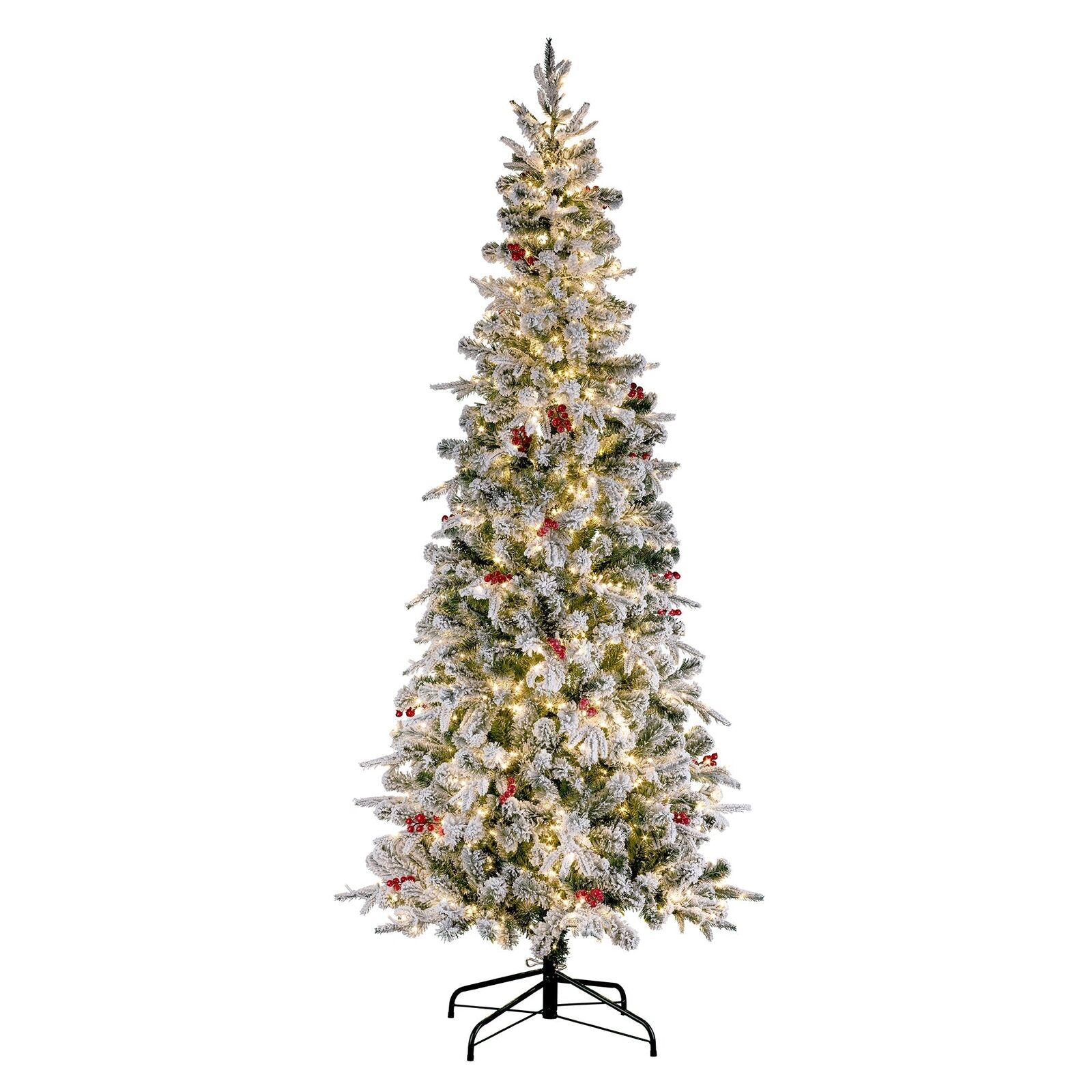 7 Foot Pre-lit Lexington Slim Artificial Fir Christmas Tree