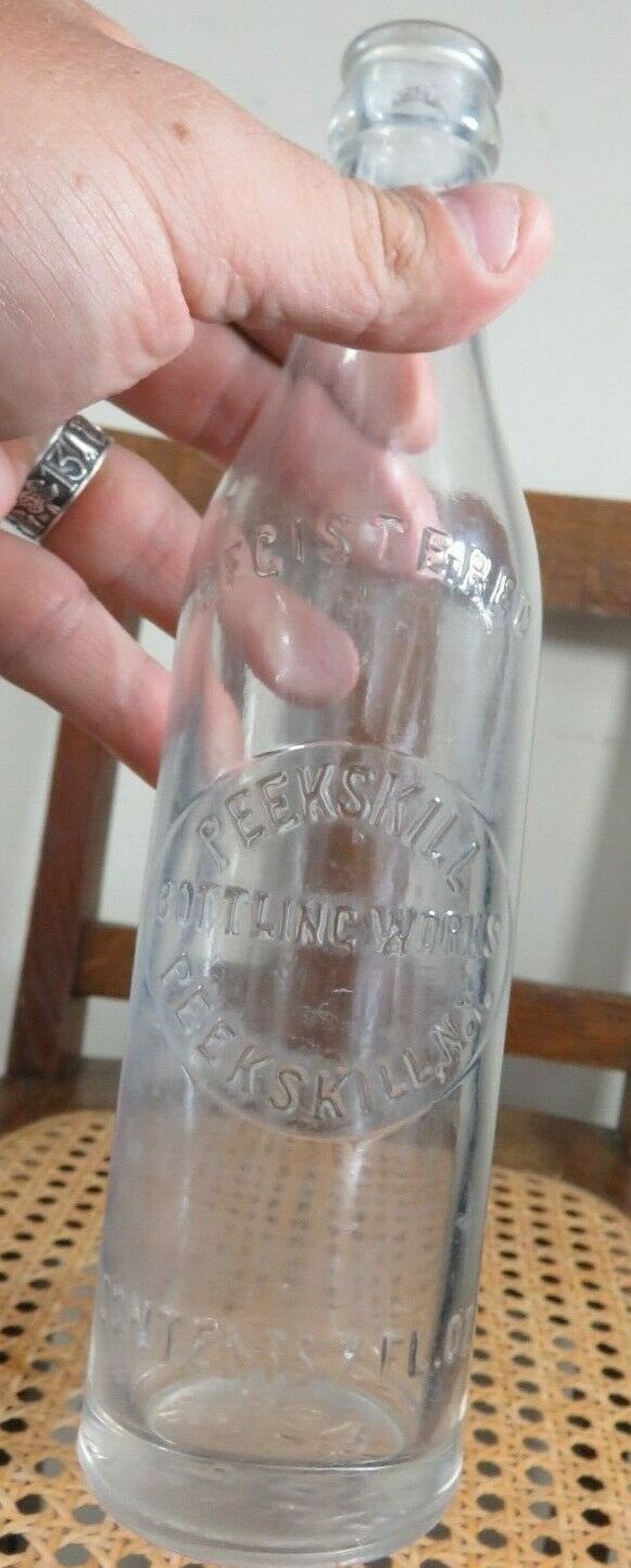 Rare Peekskill Bottling Works Base Embossed Abe Entner New York Crown Top Bottle