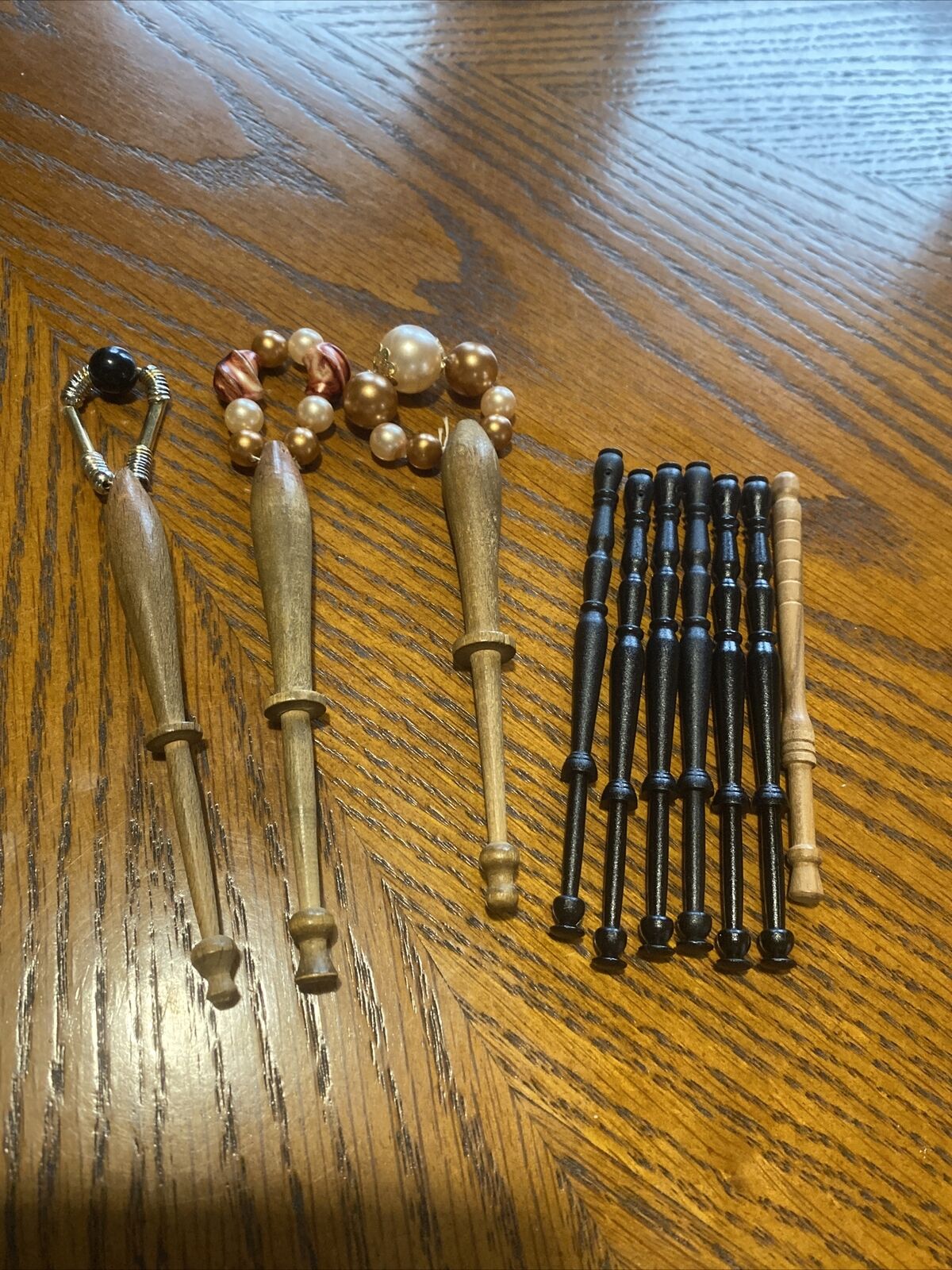 Wooden Lace Making Bobbins Spindles