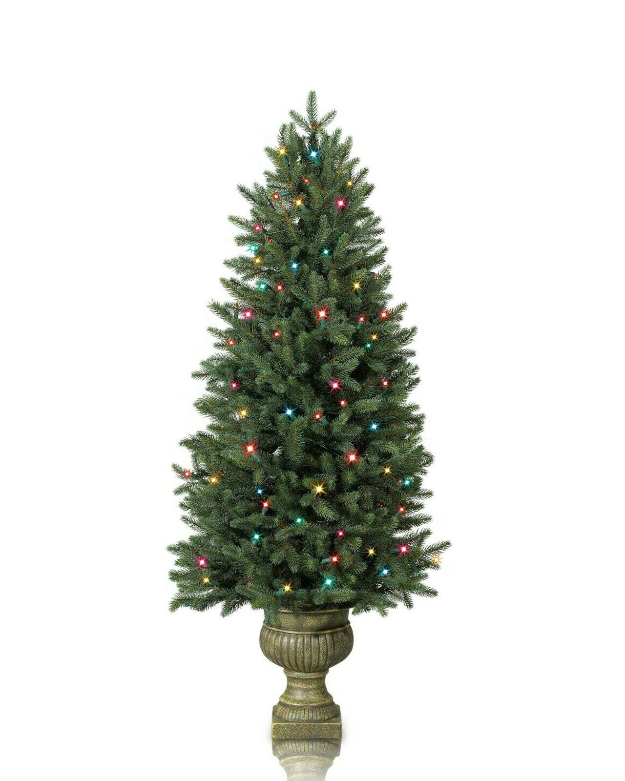 New In Box Balsam Hill Colorado Mountain Spruce 4' Potted Tree With Multi Lights