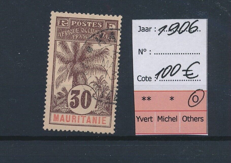 Lq03993 Mauritania 1906 A.o.f. 30c Classic Lot Used Cv 100 Eur