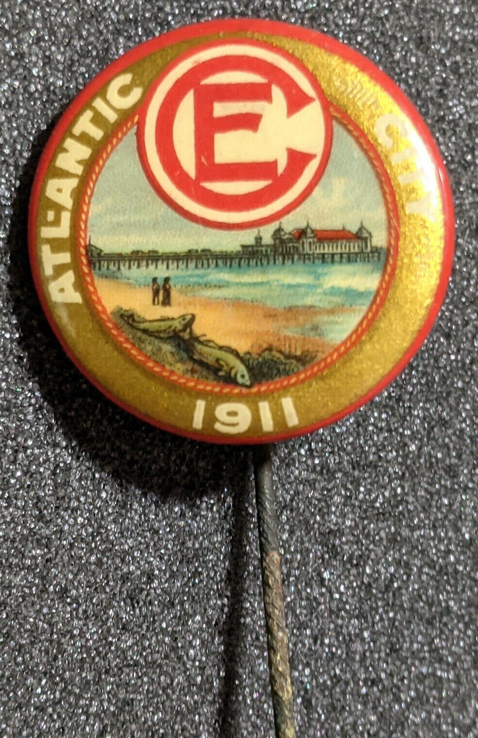 Original 1911 Ce Atlantic City Pinback Elks Lodge (maybe?)