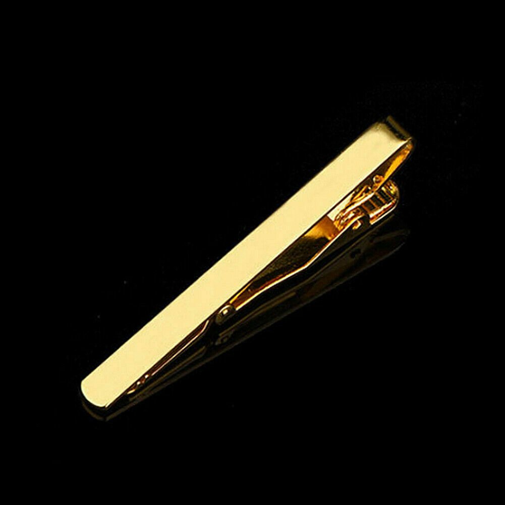 Gold Metal Simple Men's Necktie Tie Clip Bar Clasp Practical Plain