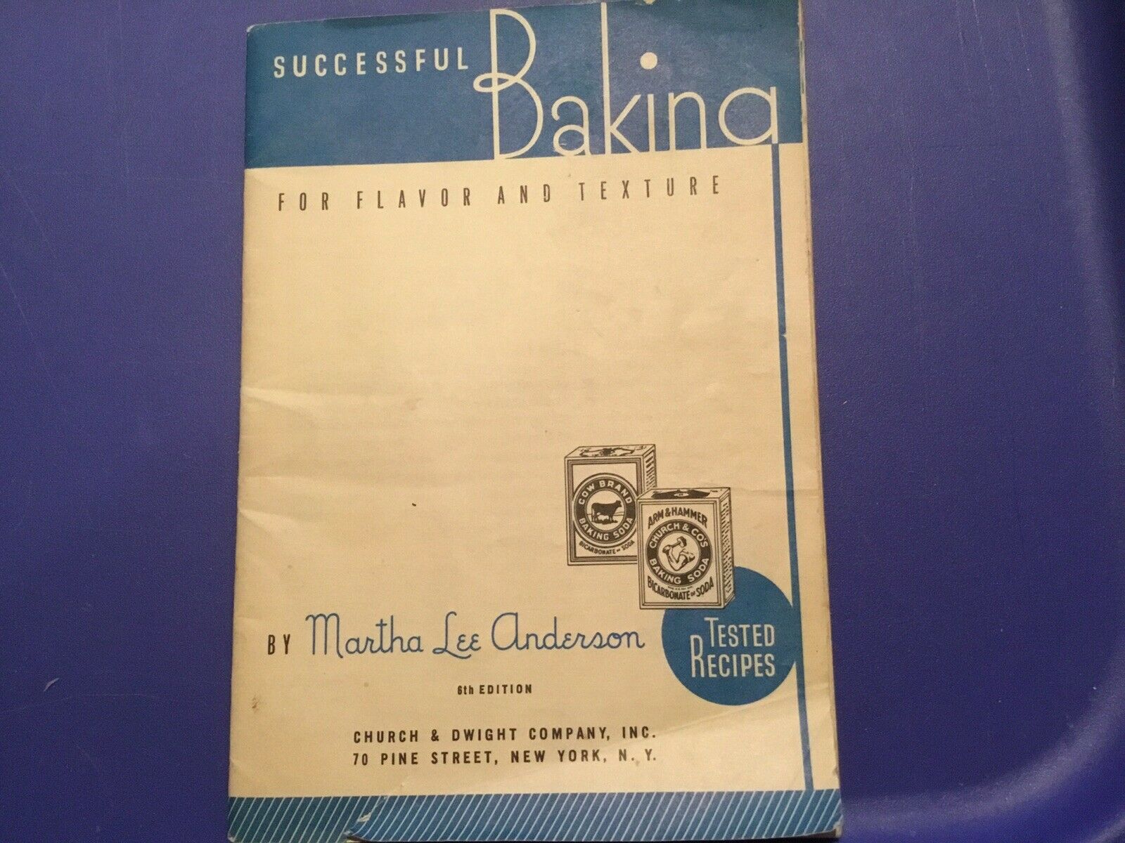 1937 Arm & Hammer Successful Baking By Martha Lee Anderson