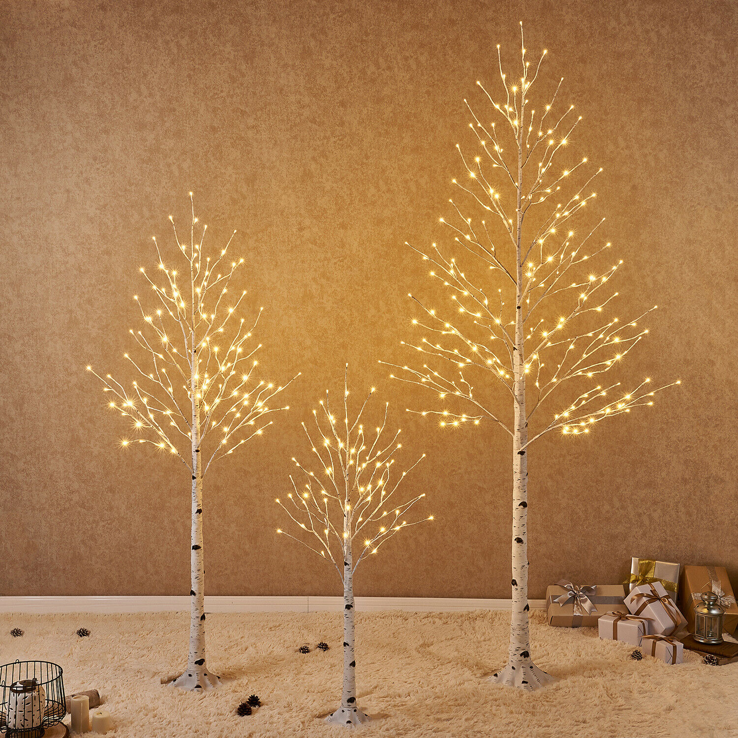 Hairui Lighted White Birch Twig Tree Twinkle Led Christmas Home Party Decoration
