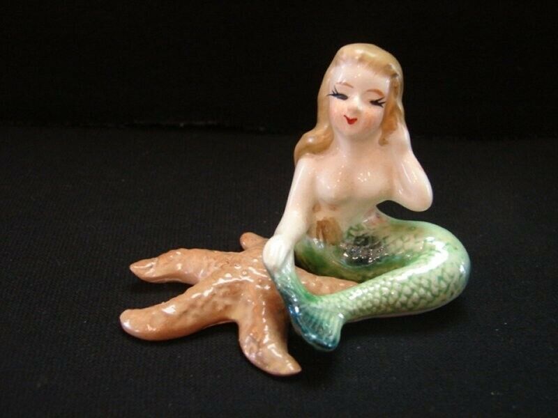 Vintage Mermaid Figurine With Starfish