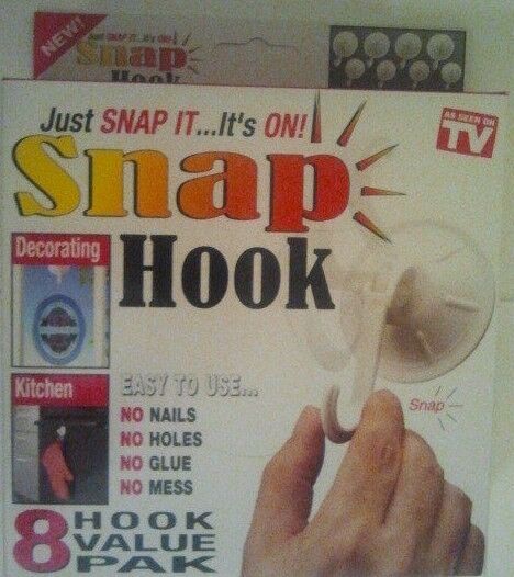 Snap Hooks, ( Set Of 8 ) Instantly Hang, Decorate & Organize ! "as Seen On Tv"