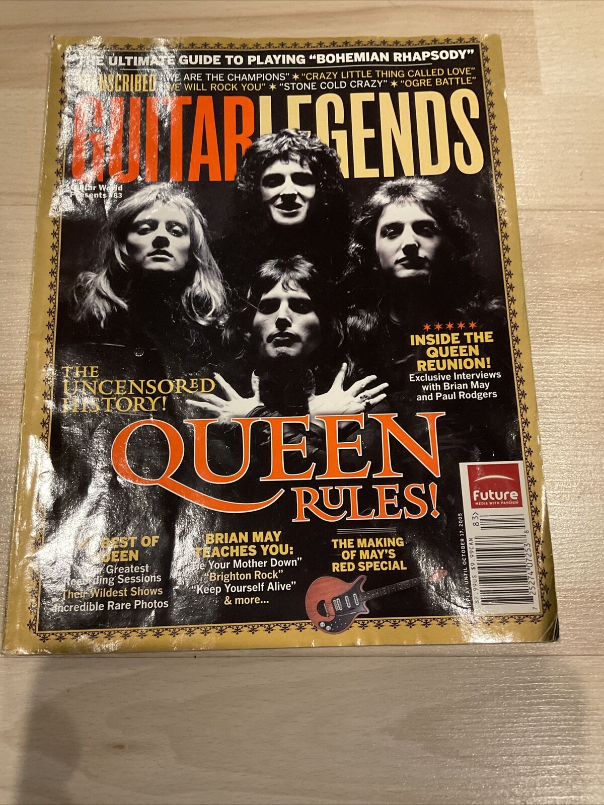 Guitar Legends Magazine Oct 17 2005, Queen Rules Freddie Mercury Brian May
