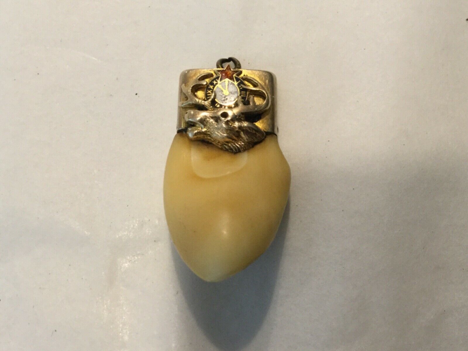Antique Bpoe Elks Tooth Pendant Gold And Enamel