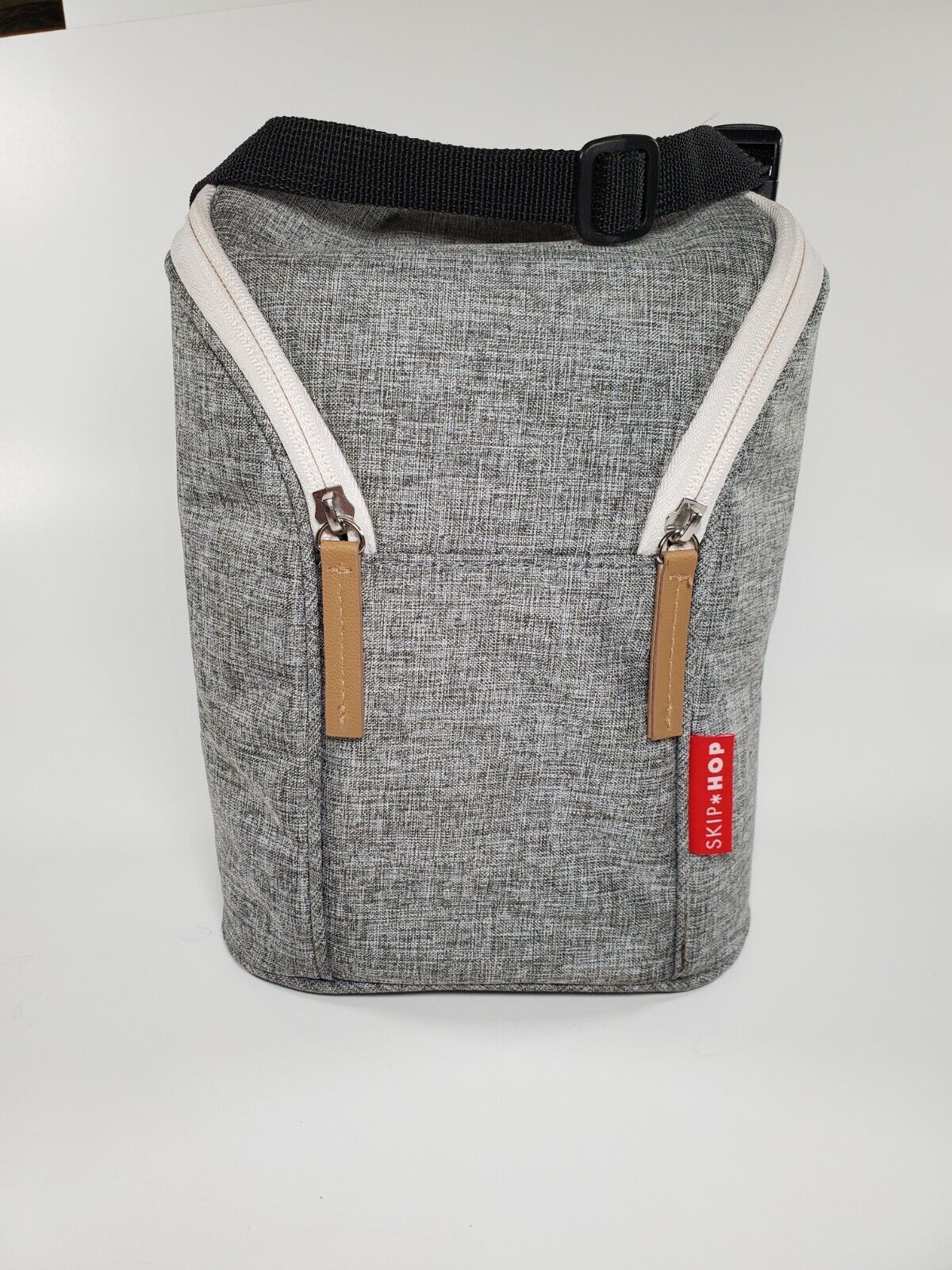 Skip Hop Grab & Go Double Baby Bottle Bag Insulated Cooler Gray Melange