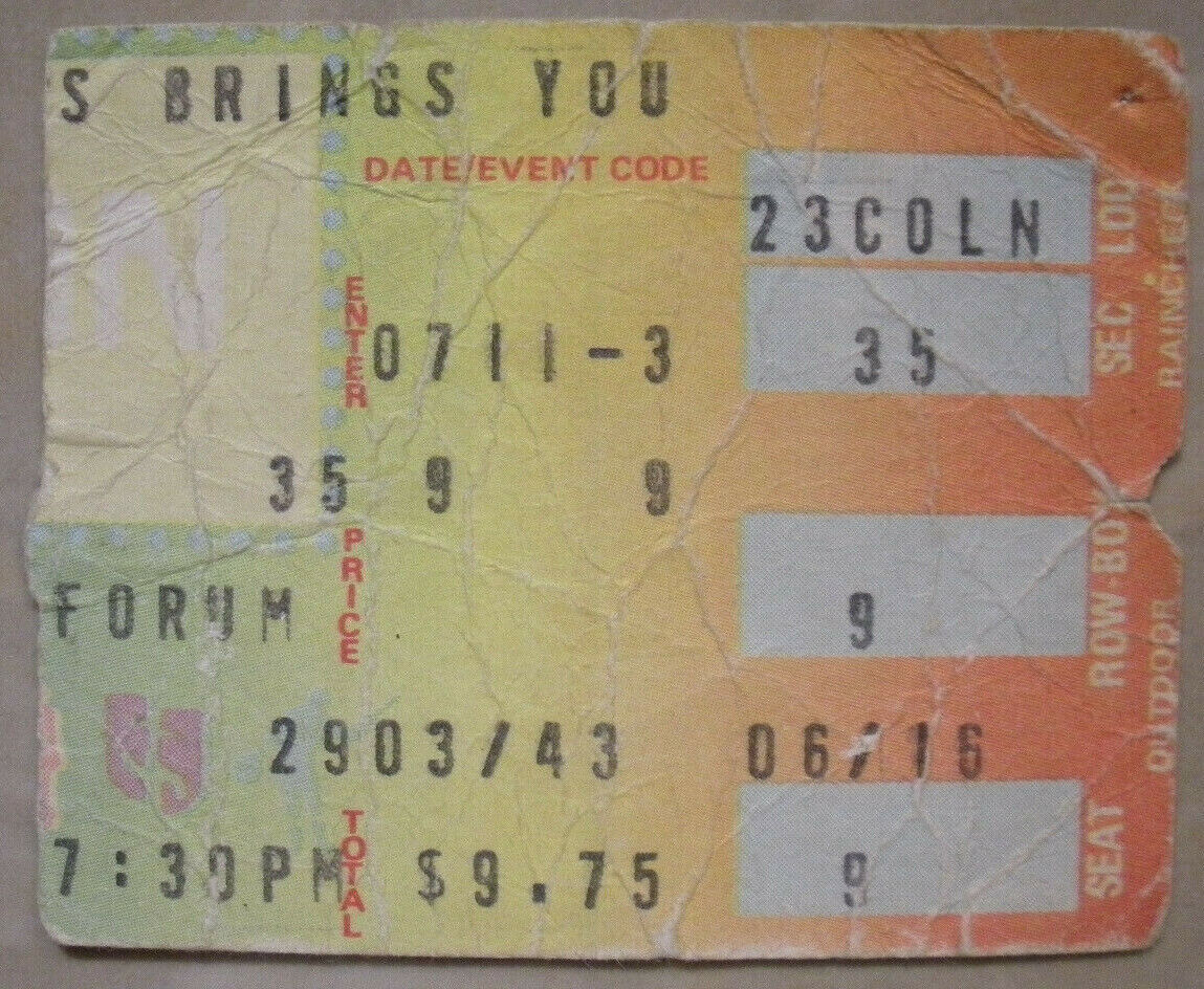 7-11-80 Queen *vintage Rare* Concert Ticket Stub The Forum L.a. Ca.