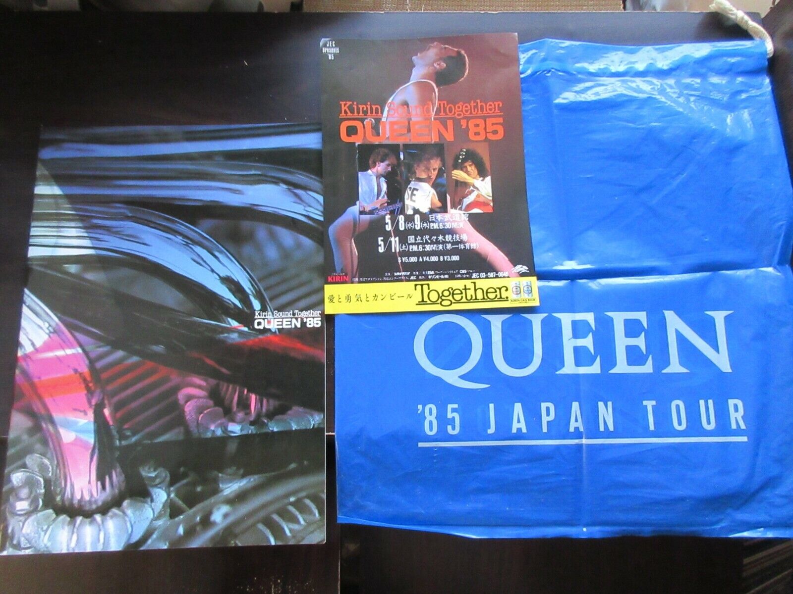 Queen 1985 Japan Tour Book W Shopping Bag Promo Flyer Freddie Mercury Program