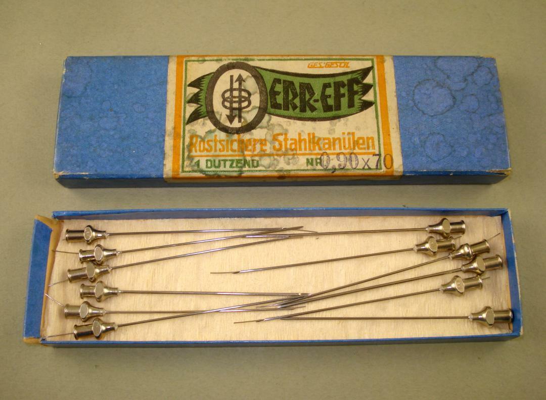 Rare!!! Antique Set Of 12 Pieces Medical Germany Hypodermic Needles In Box