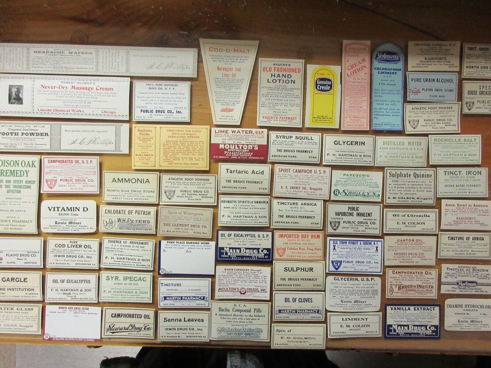 65+old Pharmacy-apothecary-medicine Bottle Labels=nice Large Labels Too