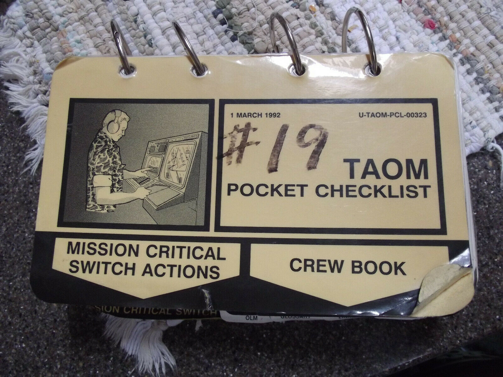 Rare 1992 Department Of Defense Taom Pocket Checklist, Crew Book
